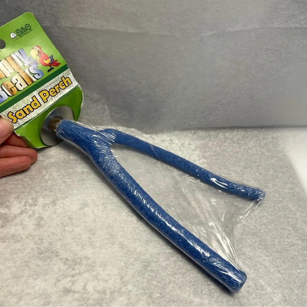 NWT Set of 2 Happy Beaks Blue Sand Perches for Pet Birds